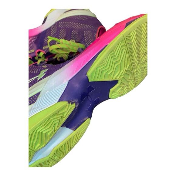 Under Armour Curry 2 Northern Lights Men’s Sz 11.5 US Green Pink Blue - Picture 8 of 12